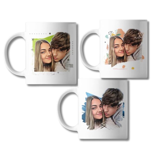 Caneca desenho realista casal  Escolha seu estilo e personalize com sua foto